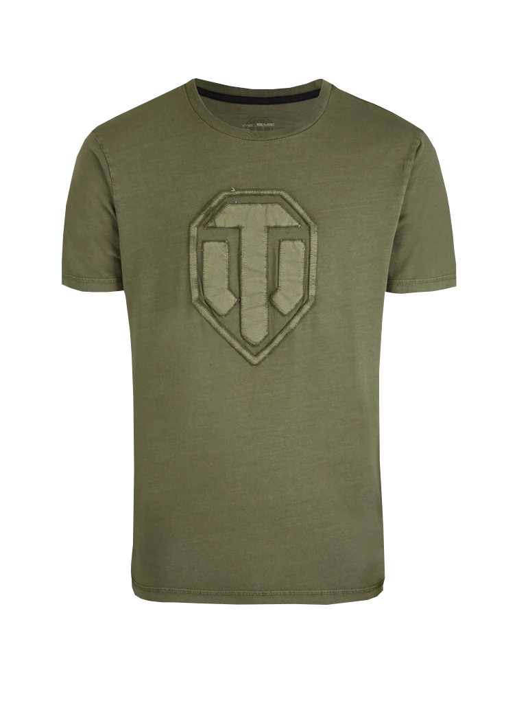 World of Tanks Logo Application T-shirt Olive